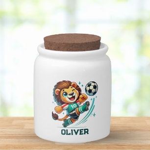 Soccer Star Cute Lion Candy Jar
