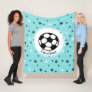 Soccer Star Cute Sporty Girls Gift Personalized Fleece Blanket