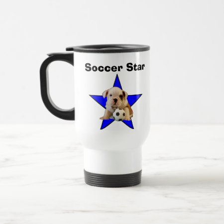 Soccer Star English Bulldog Puppy Mug