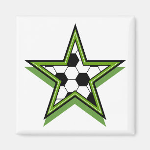 soccer star green magnet