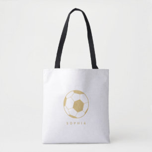 Soccer Star Personalized Gold  Tote Bag
