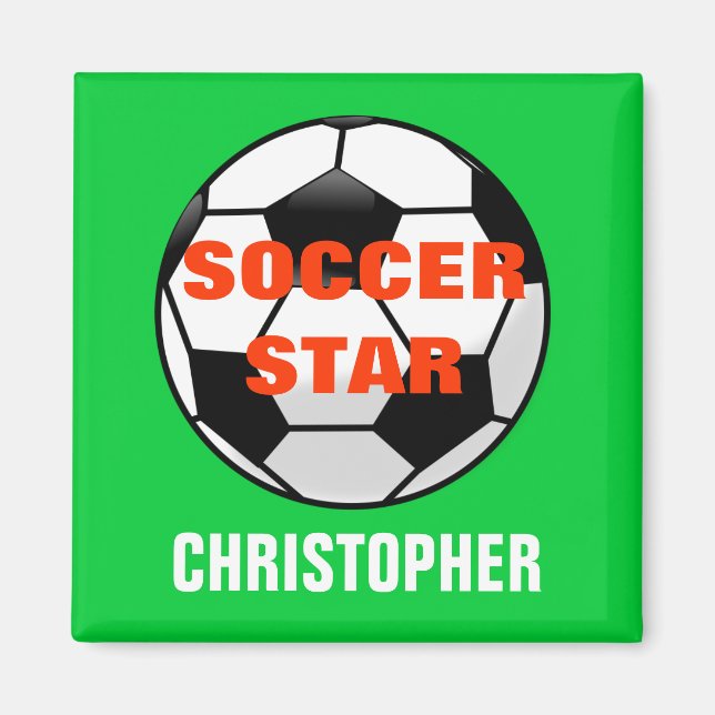 Soccer Star Personalized Magnet (Front)
