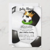 Soccer Star Royal Gold Crown Co-ed Baby Shower Invitation (Front)