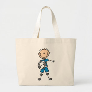 Soccer Stick Figure Large Tote Bag