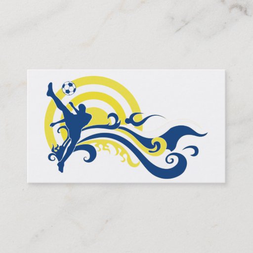 Customizable soccer summerscene business card