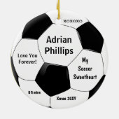 Soccer sweetheart multiple messages ornament (Back)