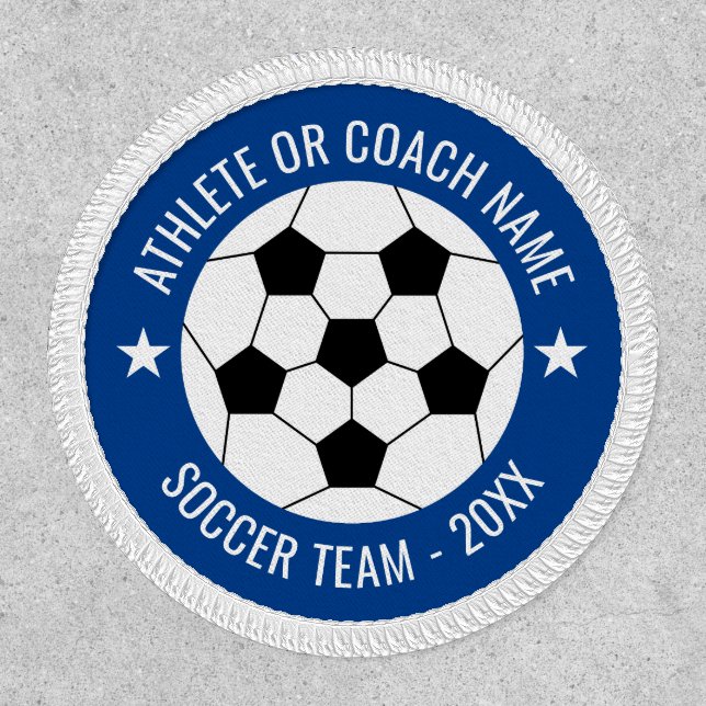 Soccer Team - Athlete Name and Year - Blue Patch (Front)