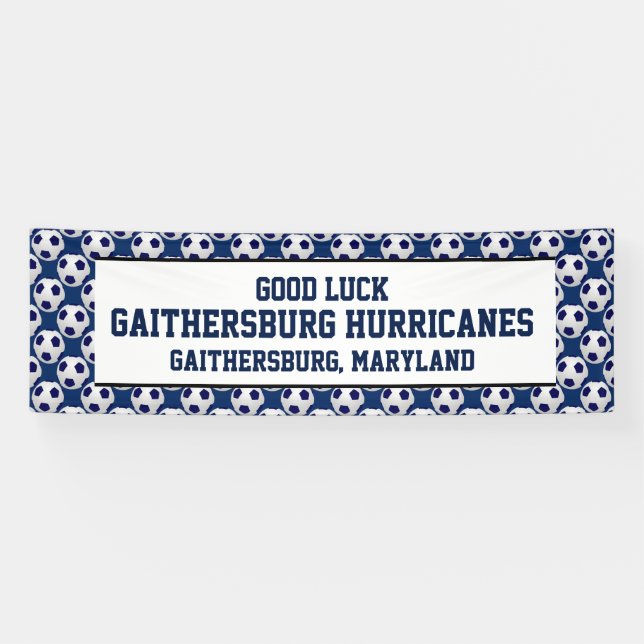Soccer Team Banner, Personalized 3 Lines of Text Banner (Horizontal)