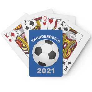 Soccer Team Blue Personalized Playing Cards