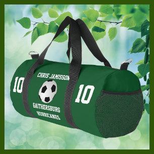 Soccer Team, Coach or Player Green Personalized Duffle Bag