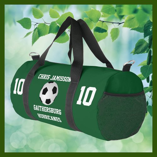 Soccer Team Coach or Player Green Personalized Duffle Bag