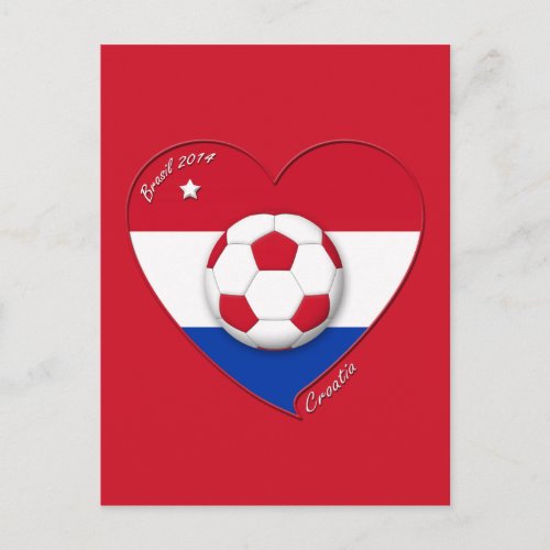 Soccer Team CROATIA Ftbol de Croacia 2014 Postcard