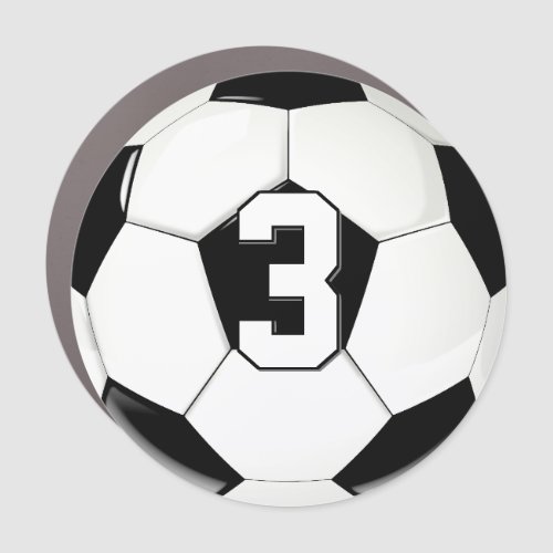 Soccer Team Custom Player Jersey Number or Text Car Magnet
