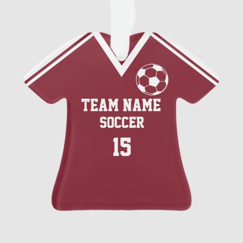 Soccer Team Editable Sports Jersey with Photo Ornament