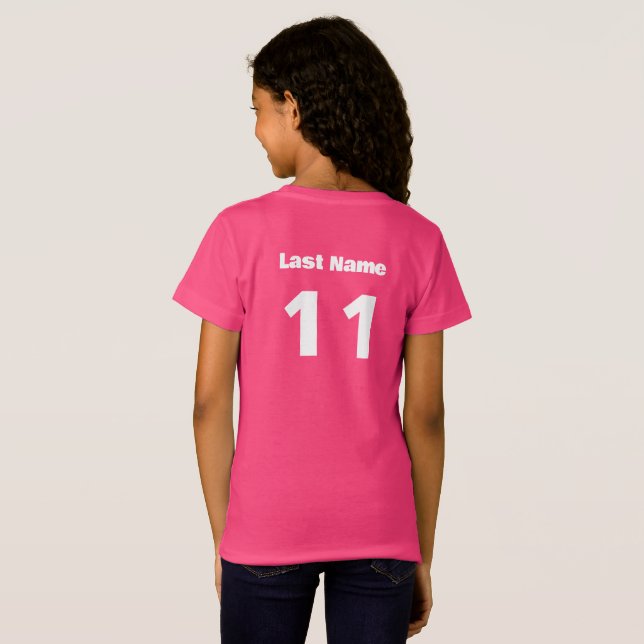 Soccer Team Kids Custom League Uniform - Girls T-Shirt (Back Full)