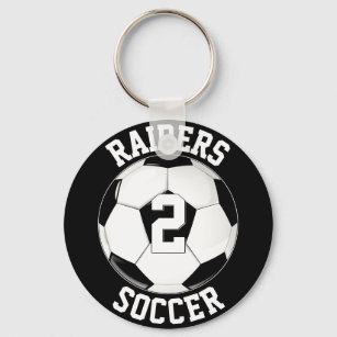 Soccer Team Name and Player Number Custom Keychain