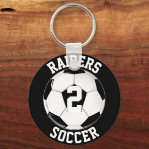 Soccer Team Name and Player Number Custom Keychain