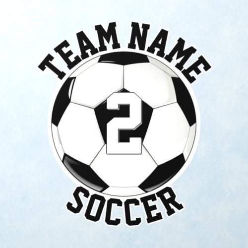 Soccer Team Name and Player Number Custom Sports Wall Decal