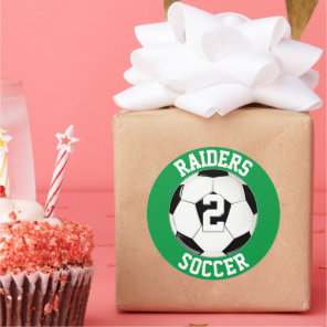 Soccer Team Name and Player Number Personalized Classic Round Sticker