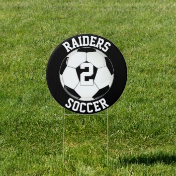 Soccer Team Name And Player Number Yard Sign by SoccerMomsDepot at Zazzle