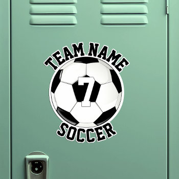 Soccer Team Name & Player Number Custom Sports Sticker by SoccerMomsDepot at Zazzle