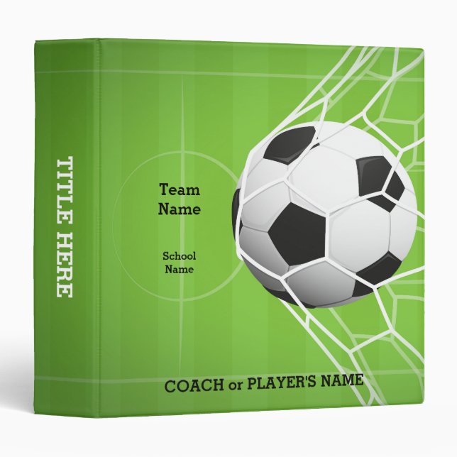 Soccer Team Name Soccer Ball Personalized 1.5-Inch 3 Ring Binder (Front/Spine)