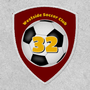 soccer team name w maroon gold or ANY team colors  Patch