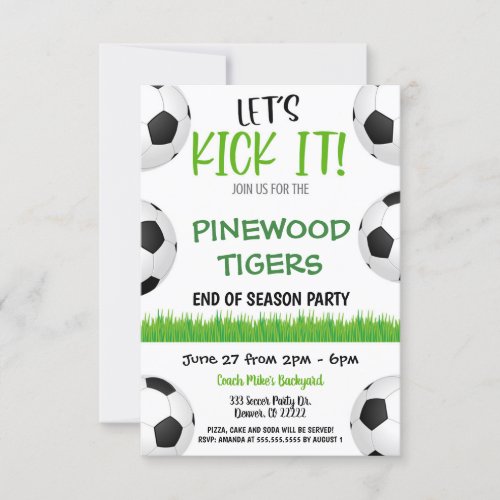 Soccer Team Party Invitation