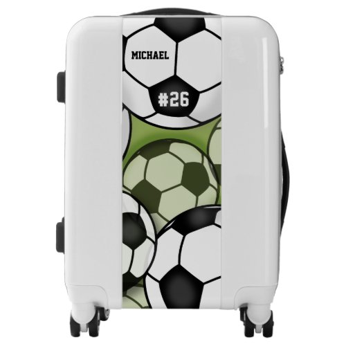 Soccer Team Player Name Jersey Number Ball Pattern Luggage