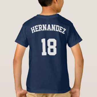 Soccer Team, Player Name &amp; Jersey Number Custom T-Shirt | Zazzle