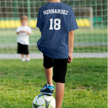 Soccer Team  Player Name & Jersey Number Custom T-shirt by SoccerMomsDepot at Zazzle