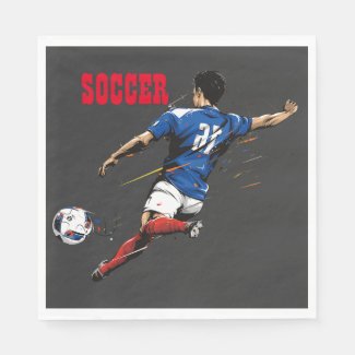 Soccer Team Player Paper Napkin