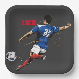 Soccer Team Player Paper Plate