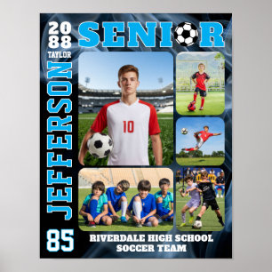 Soccer Team Senior Game Day Photo Collage Poster