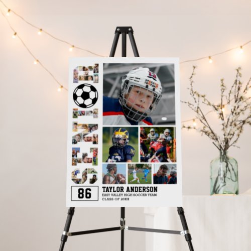 Soccer Team Senior Graduation Sports Photo Collage Foam Board