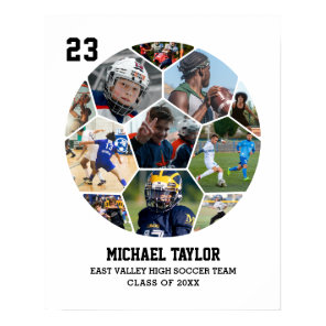 Soccer Team Senior Graduation Sports Photo Collage Poster