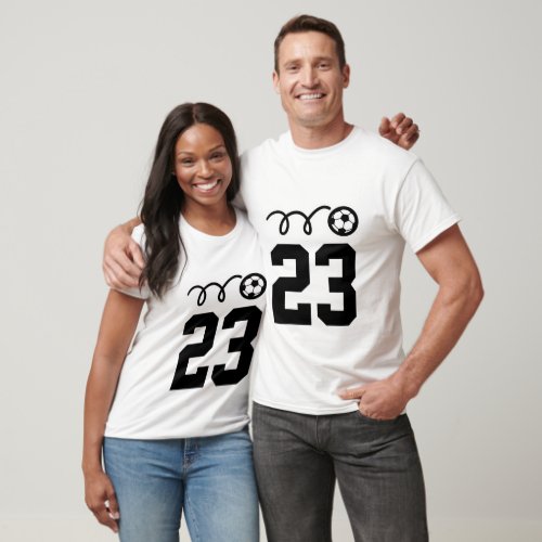 Soccer team shirts with custom jersey number