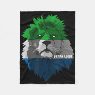 Soccer Team Sierra Leone National Pride Lion Flag Fleece Blanket