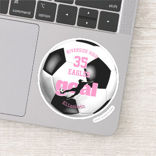 soccer team spirit girls name pink text sticker