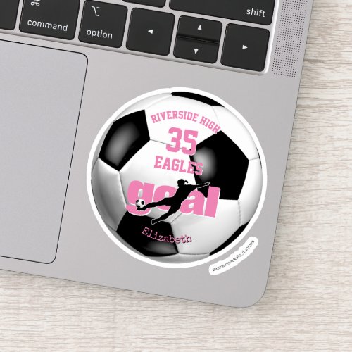 soccer team spirit girls name pink text sticker
