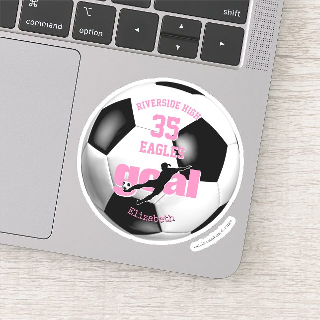 soccer team spirit girls name pink text sticker (Detail)