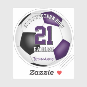 soccer team spirit kids purple team colors sticker