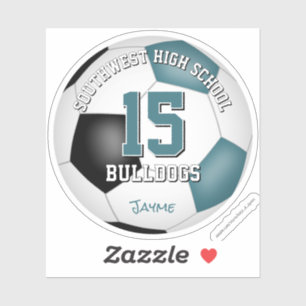 soccer team spirit kids teal team colors sticker