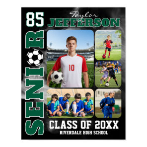 Soccer Team Sports Senior Night Photo Collage Poster