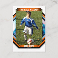 Soccer Team Trading Card Orange at Zazzle