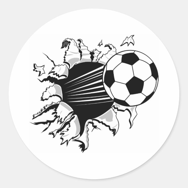 Soccer Tearout Classic Round Sticker (Front)