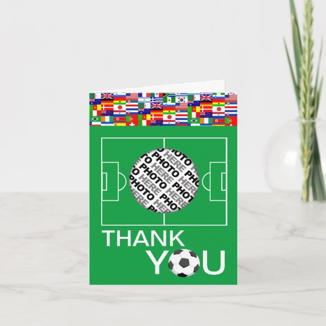 Soccer Thank You Add Photo Note Card 2 (Front)