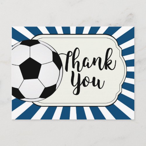 Soccer thank you card football thank you card