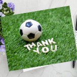 Soccer Thank you card with football on green grass<br><div class="desc">Soccer Thank you card with football on green grass</div>