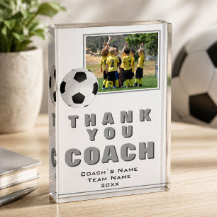 Soccer Thank you Coach Team Photo Acrylic Award